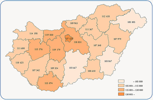 nyugdíjasok száma magyarországon megyékre bontva